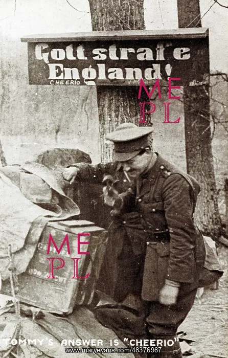 : British soldier in former German area, WW1 : British soldier in former German area, WW1