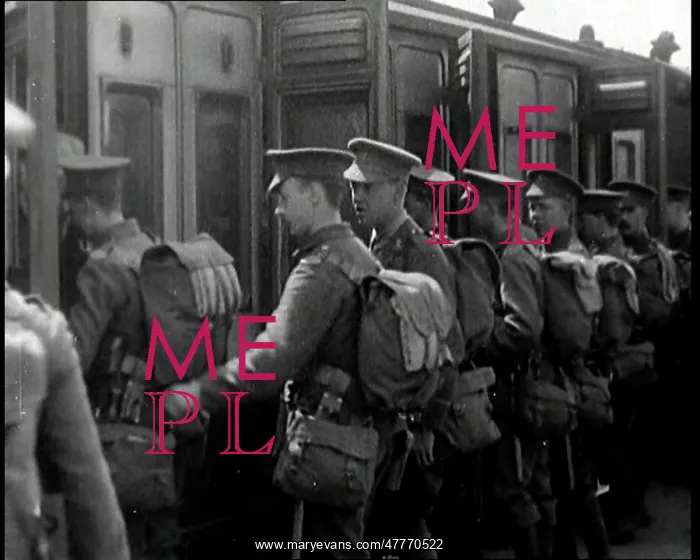 : British Soldiers Embarking on a Train : British Soldiers Embarking on a Train