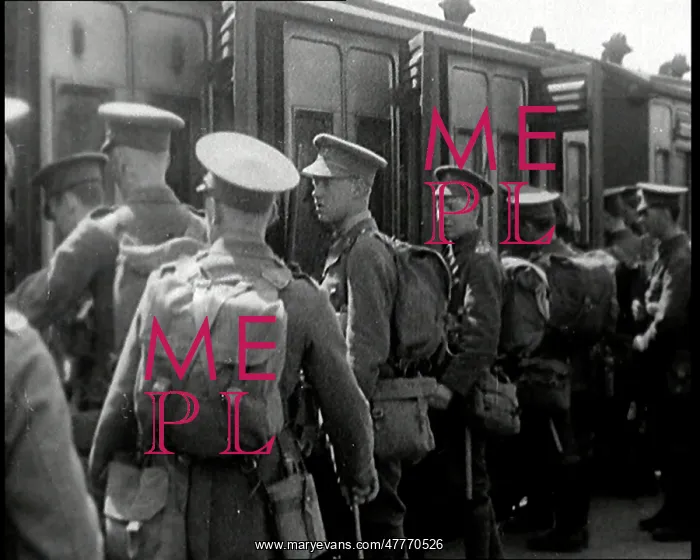 : British Soldiers Embarking on a Train : British Soldiers Embarking on a Train