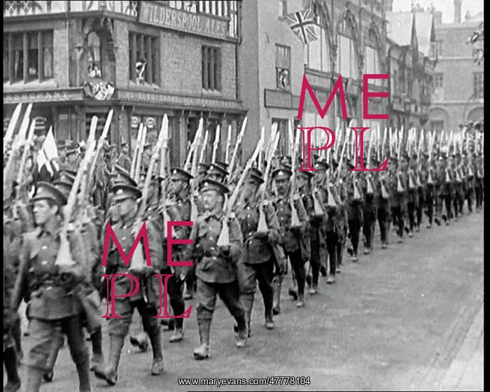 : British Soldiers Marching In Lines With Their : British Soldiers Marching In Lines With Their