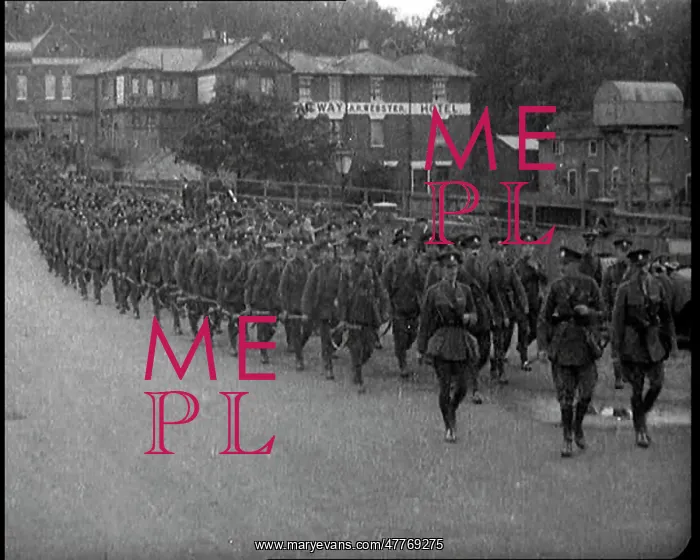 : British Soldiers Marching Along A Road Towards : British Soldiers Marching Along A Road Towards