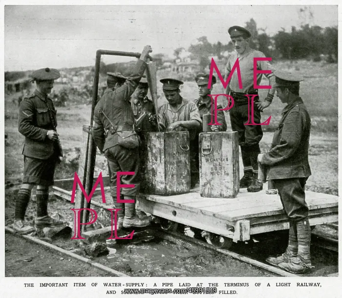 : British soldiers refilling their water bottles : British soldiers refilling their water bottles