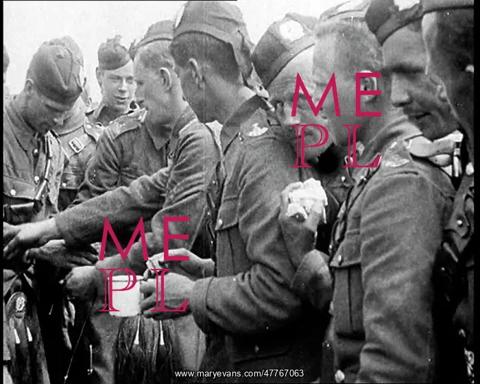 : British Soldiers Standing Around and Drinking From Mugs : British Soldiers Standing Around and Drinking From Mugs