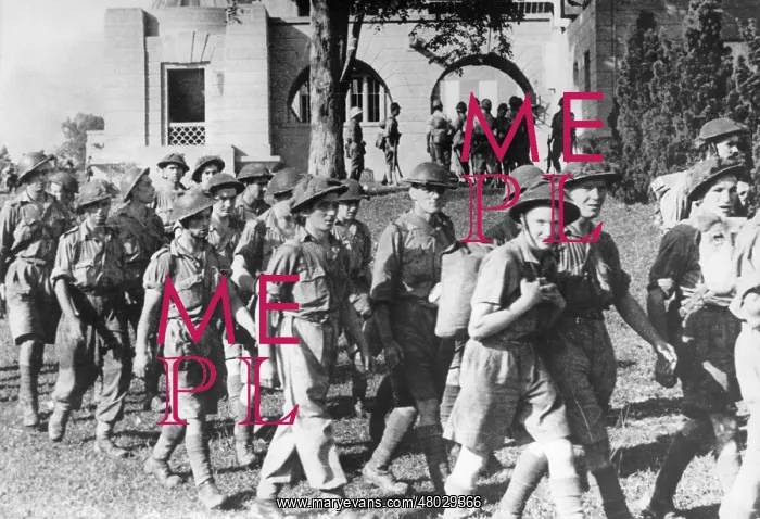 : British soldiers after surrender of Singapore, 1942 : British soldiers after surrender of Singapore, 1942