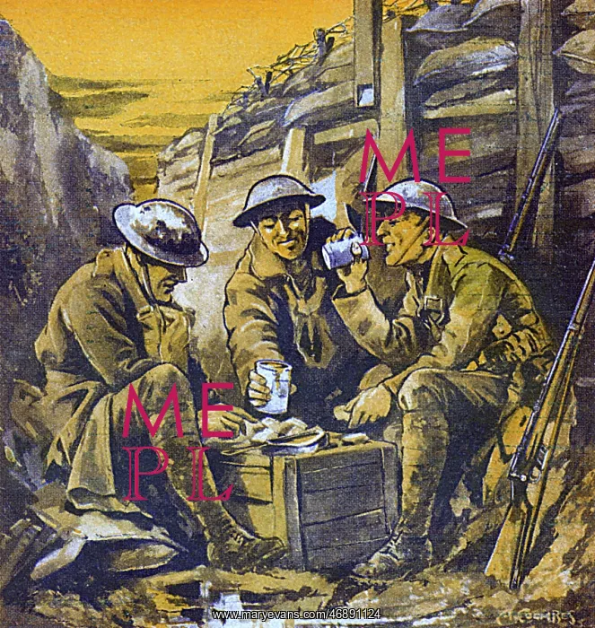: British soldiers in a trench : British soldiers in a trench