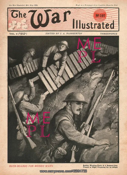 : British soldiers in trench, WW1 : British soldiers in trench, WW1