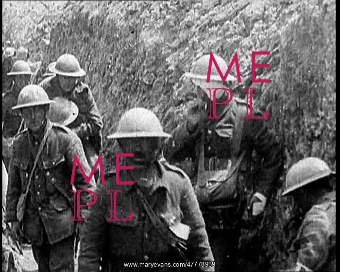 : British Soldiers Walking Through A Trench : British Soldiers Walking Through A Trench