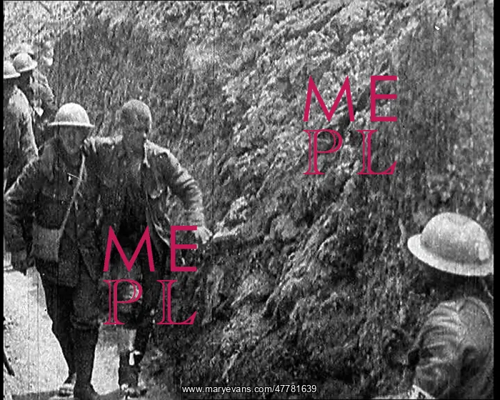 : British Soldiers Walking Through A Trench : British Soldiers Walking Through A Trench