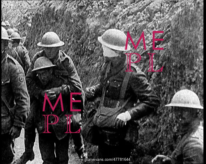 : British Soldiers Walking Through A Trench : British Soldiers Walking Through A Trench