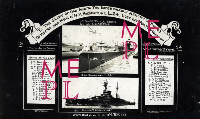: British submarine HMS L24 memorial : British submarine HMS L24 memorial