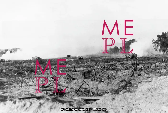 : British tanks under German fire, WW1 : British tanks under German fire, WW1