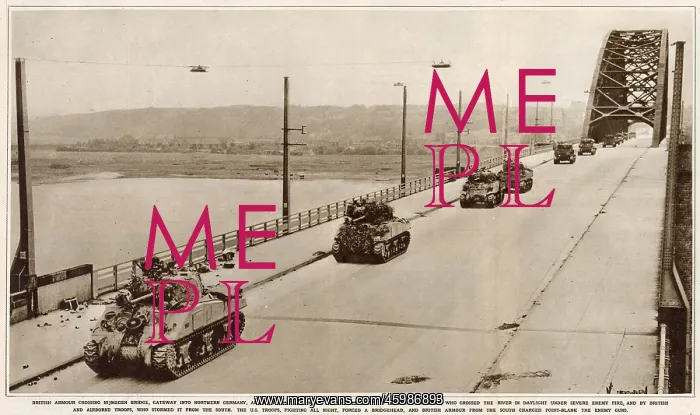: British Tanks on Nijmegen Bridge; Second World War, 1944 : British Tanks on Nijmegen Bridge; Second World War, 1944