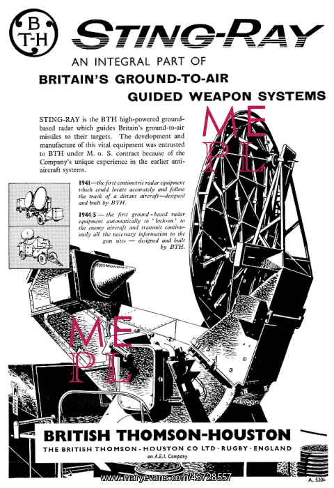 : British Thomson-Houston B.T.H. STING-RAY : British Thomson-Houston B.T.H. STING-RAY