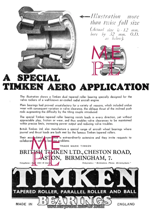 : British Timken Bearings : British Timken Bearings