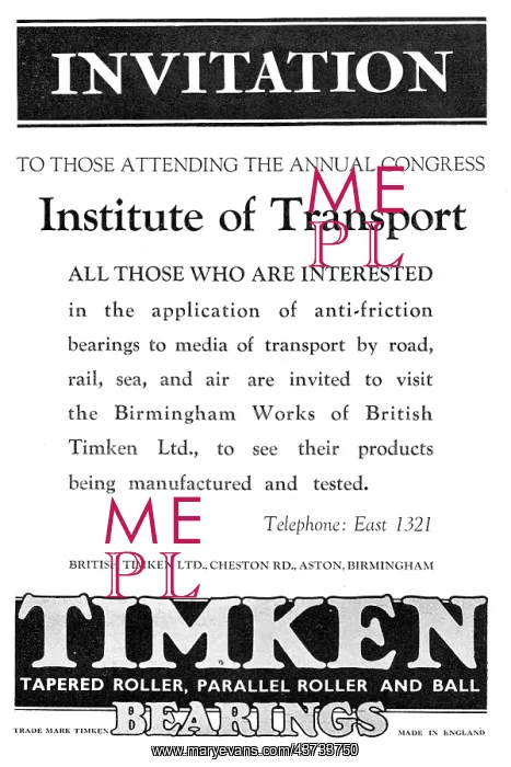  : British Timken Bearings