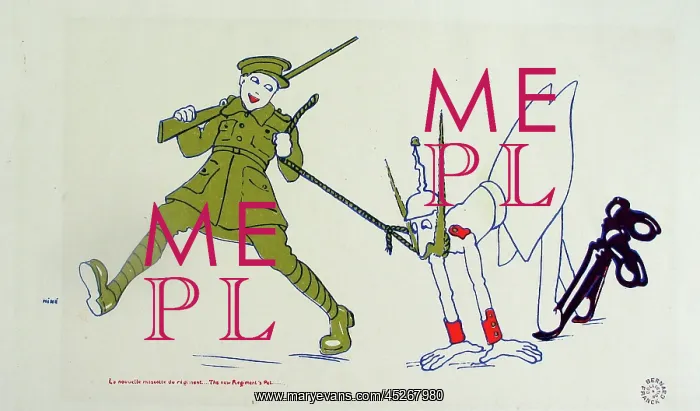 : British Tommy pulling Regiment's new mascot (the Kaiser) : British Tommy pulling Regiment's new mascot (the Kaiser)