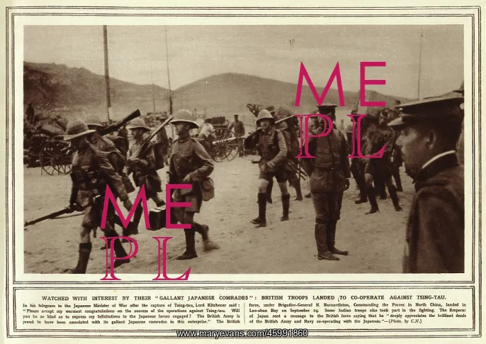 : British troops landed to co-operate against Tsing-Tau : British troops landed to co-operate against Tsing-Tau