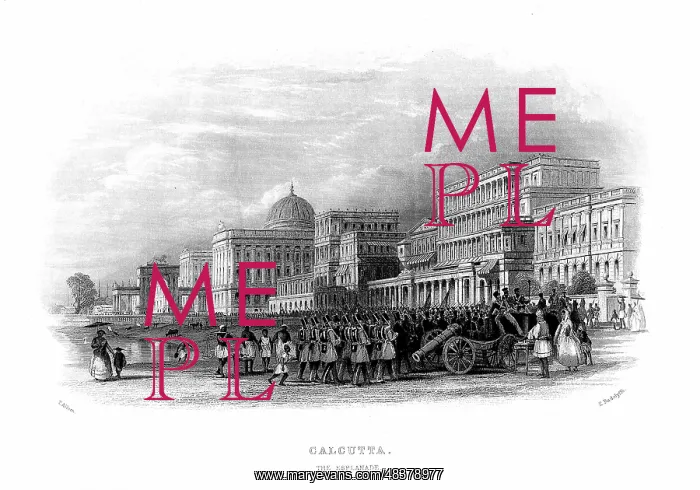 : British troops parading on the Esplanade, Calcutta : British troops parading on the Esplanade, Calcutta