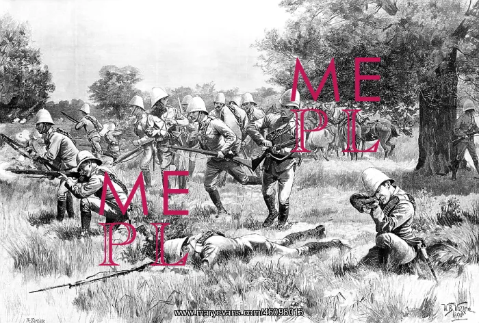 : British troops respond to an attack in Burma, 1890 : British troops respond to an attack in Burma, 1890