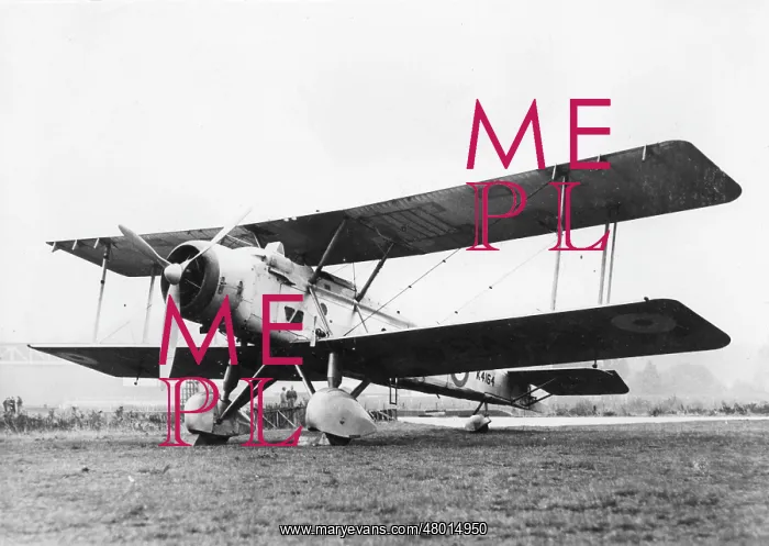: British Vickers Vildebeest biplane on an airfield : British Vickers Vildebeest biplane on an airfield