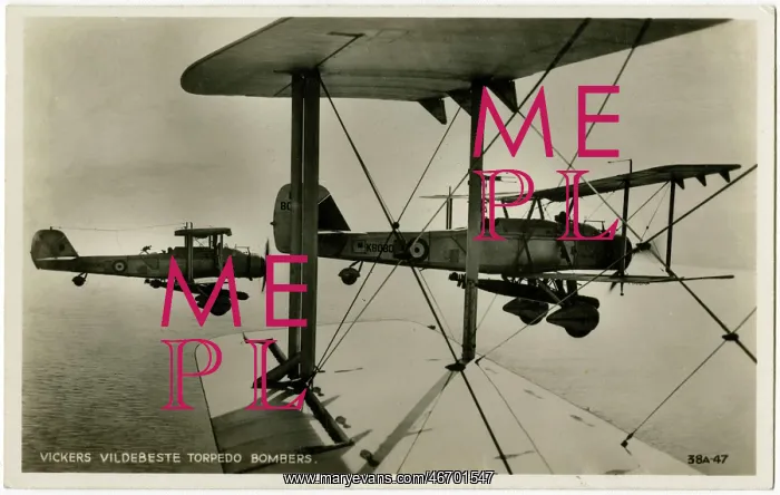 : British Vickers Vildebeest biplanes in flight : British Vickers Vildebeest biplanes in flight
