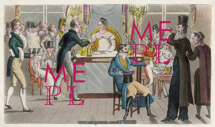: British visitors in a cafe, Paris : British visitors in a cafe, Paris