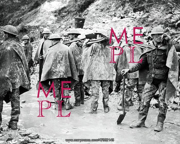  : British working party in rain, Western Front, WW1
