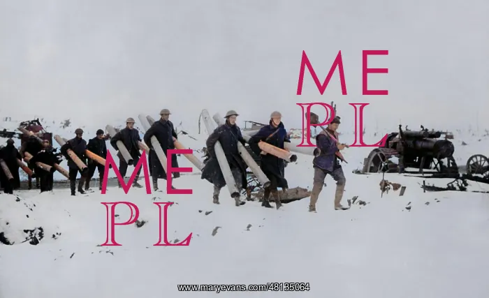: British working party in snow, Western Front, WW1 : British working party in snow, Western Front, WW1