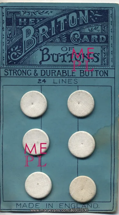 : The Briton card of Buttons - linen covered buttons : The Briton card of Buttons - linen covered buttons