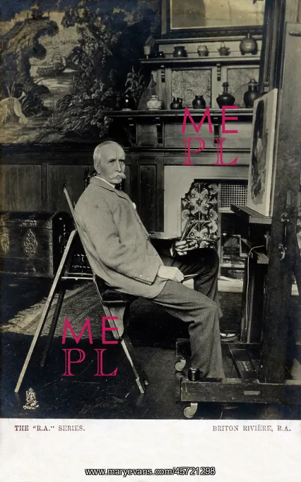 : Briton Riviere R.A. at work : Briton Riviere R.A. at work
