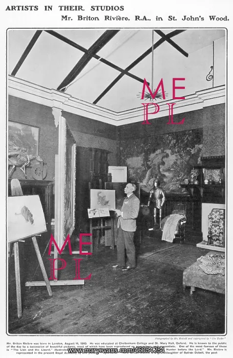 : Briton Riviere in his studio : Briton Riviere in his studio