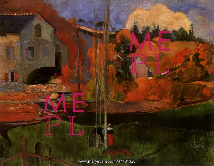 : Brittany Landscape, David's Mill, by Gauguin : Brittany Landscape, David's Mill, by Gauguin