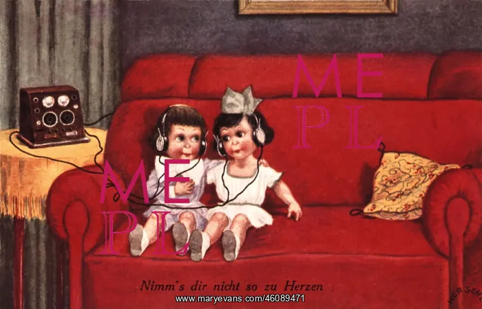 : broadcast, radio, children sitting on couch and : broadcast, radio, children sitting on couch and