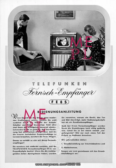: broadcast, television, instruction manual, Telefunken : broadcast, television, instruction manual, Telefunken
