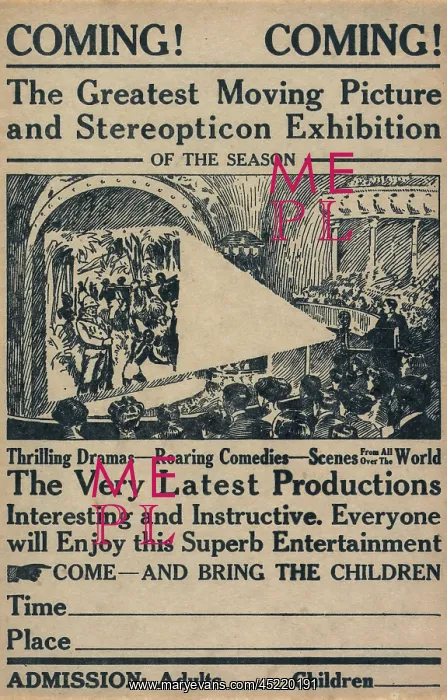 : Broadside advertising a motion picture show: ? : Broadside advertising a motion picture show: ?