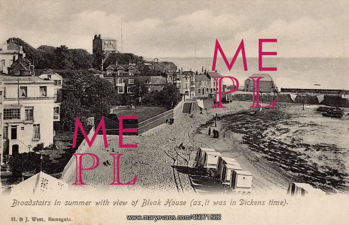 : Broadstairs, Kent - Beach and view of Bleak House : Broadstairs, Kent - Beach and view of Bleak House