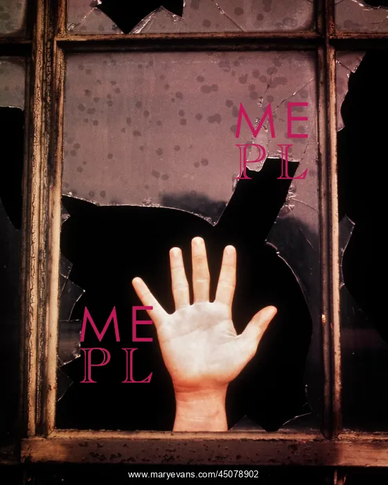 : Broken Glass Window Abandoned Building Hand Waving : Broken Glass Window Abandoned Building Hand Waving