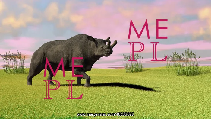 : Brontotherium grazing in prehistoric grasslands : Brontotherium grazing in prehistoric grasslands