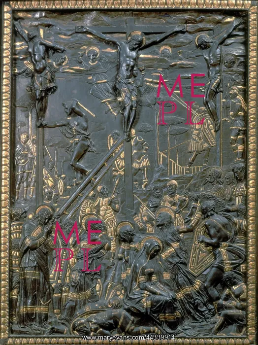: Bronze bas-relief of the Crucifixion, by Donatello : Bronze bas-relief of the Crucifixion, by Donatello