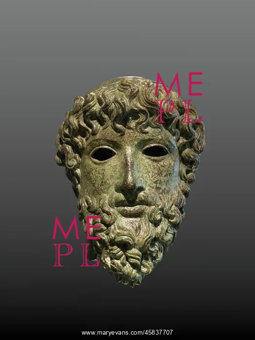 : Bronze head, Archaeology Museum, Paestum, Campania, Italy : Bronze head, Archaeology Museum, Paestum, Campania, Italy