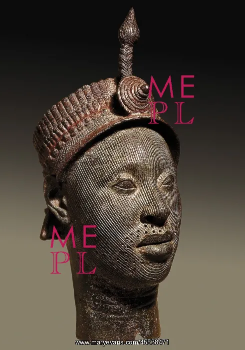 : Bronze head with beaded crown and plume. 12th-14th : Bronze head with beaded crown and plume. 12th-14th