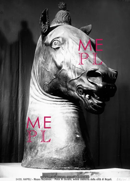 : Bronze horse's head from the : Bronze horse's head from the