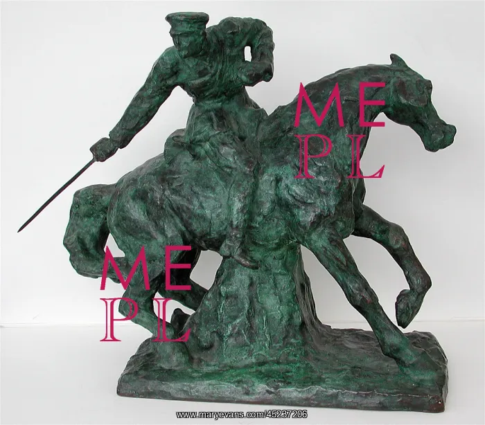 : Bronze sculpture of a WWI British trooper : Bronze sculpture of a WWI British trooper