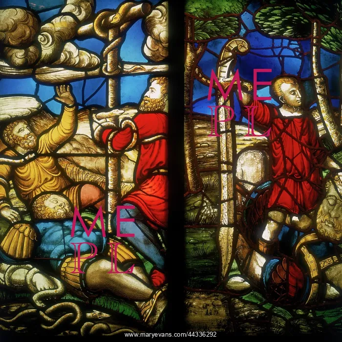 : The bronze serpent (stained glass : The bronze serpent (stained glass