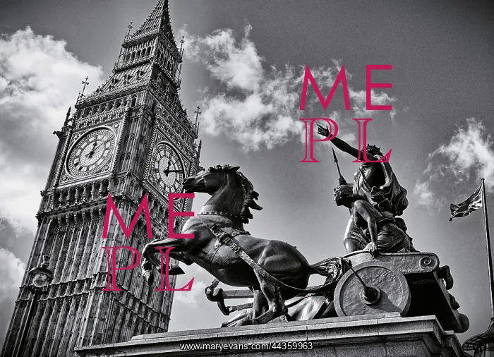 : Bronze statue of Boudicca and Big Ben - Westminster : Bronze statue of Boudicca and Big Ben - Westminster