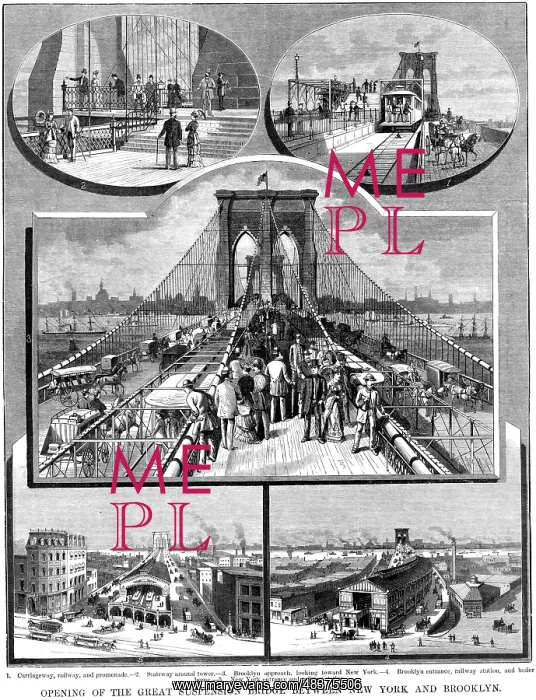 : Brooklyn Suspension Bridge, New York: Designed : Brooklyn Suspension Bridge, New York: Designed