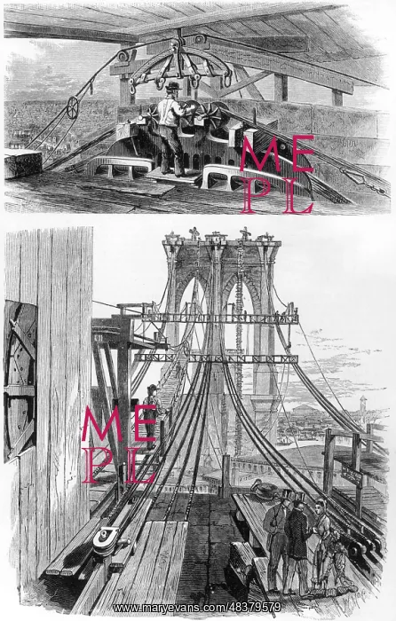 : Brooklyn Suspension Bridge, New York, designed : Brooklyn Suspension Bridge, New York, designed