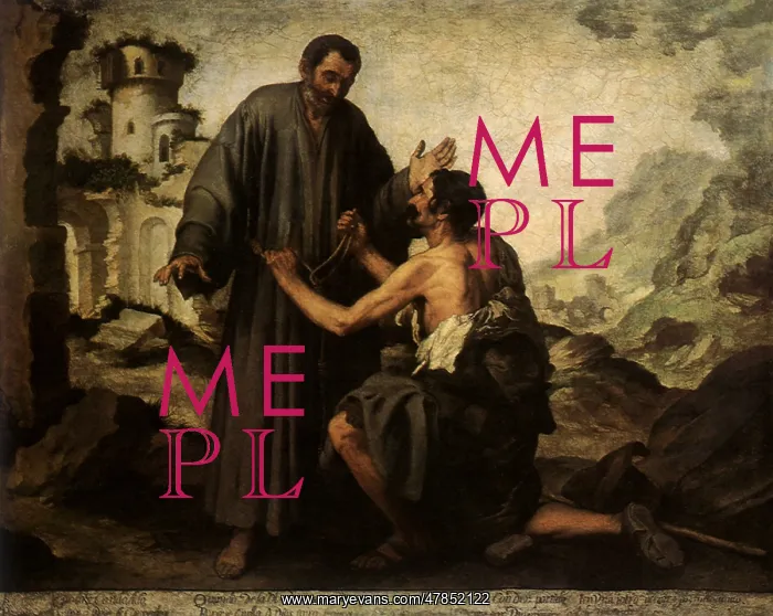 : Brother Juniper and the Beggar, by Murillo : Brother Juniper and the Beggar, by Murillo