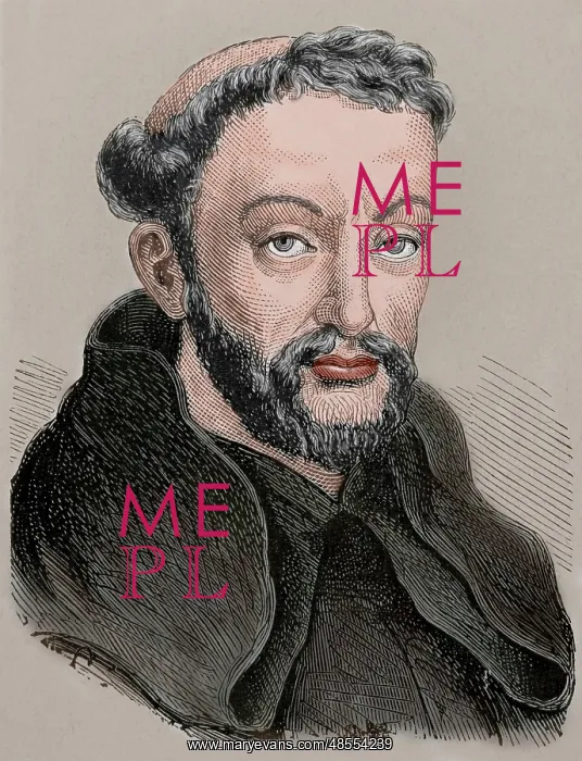 : Brother Luis de Leon (1528-1591). Engraving. Colored : Brother Luis de Leon (1528-1591). Engraving. Colored