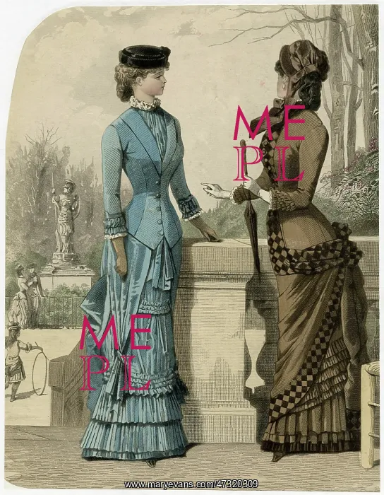 : BROWN OR BLUE DRESS 1882 : BROWN OR BLUE DRESS 1882